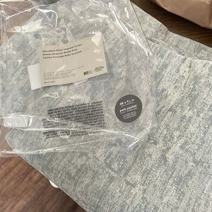 West Elm Light Blue and White Textured Curtain Panel